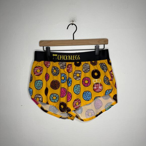 ChicknLegs Women's Large Salty Donuts 1.5" Split Shorts - Picture 1 of 10